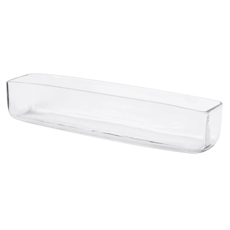Clear Glass Rectangular Tray Vase, 3" 4 Clear Glass Rectangular Tray Vase, 3" - Image 2