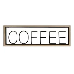 Coffee Metal & Wood Framed Wall Art, 8x24