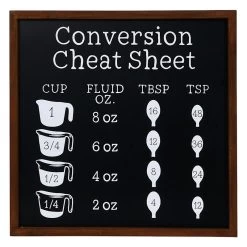 Conversion Cheat Sheet Wall Art, 16"