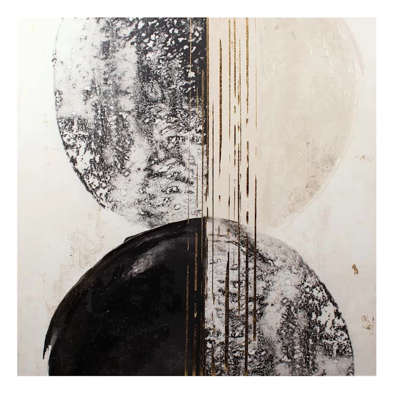 Crosby St Black Foiled Abstract Canvas Wall Art, 30" 4 Crosby St Black Foiled Abstract Canvas Wall Art, 30" - Image 2