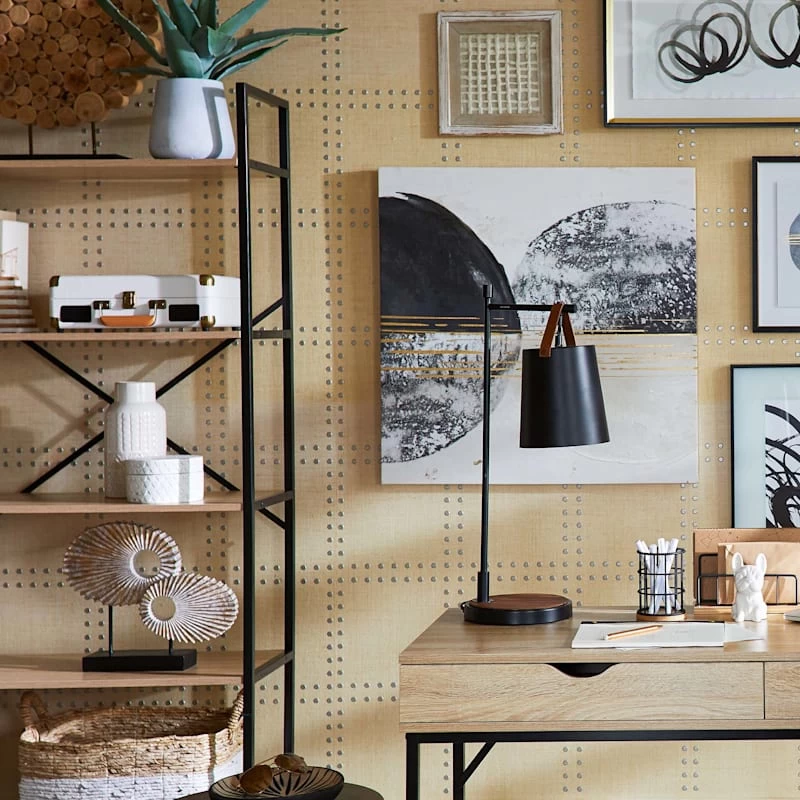 Crosby St Black Foiled Abstract Canvas Wall Art, 30" 5 Crosby St Black Foiled Abstract Canvas Wall Art, 30" - Image 3