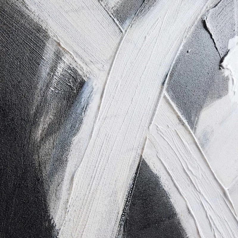 Crosby St Black & White Abstract Hand Canvas Wall Art, 35x48 6 Crosby St Black & White Abstract Hand Canvas Wall Art, 35x48 - Image 4