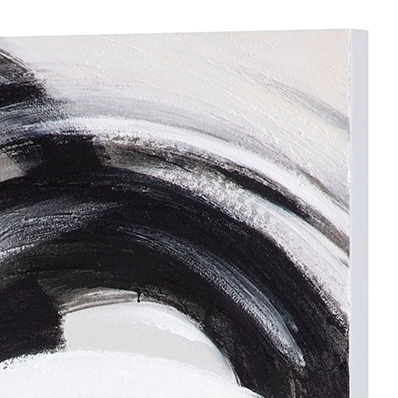 Crosby St Black & White Abstract Hand Canvas Wall Art, 35x48 9 Crosby St Black & White Abstract Hand Canvas Wall Art, 35x48 - Image 7