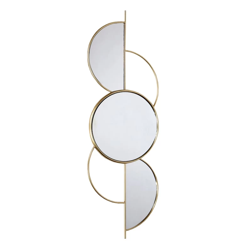 Crosby St Gold Modern Metal Wall Mirror, 13x41 3 Crosby St Gold Modern Metal Wall Mirror, 13x41