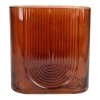 Crosby St Red Ribbed Glass Vase, 7"