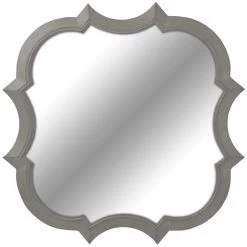 Decorative Shape Pewter Injection Frame Wall Mirror, 30"