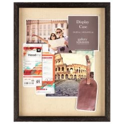 Distressed Black Shadowbox With Linen Backer & Pins, 16x20