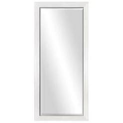 Distressed White Bevel Mirror, 29x63