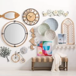 Embossed Blue Metal Flower Wall Decor, 10" -Home Decor Shop embossed blue metal flower wall decor 10 2