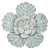 Embossed Green Metal Flower Wall Decor, 14"