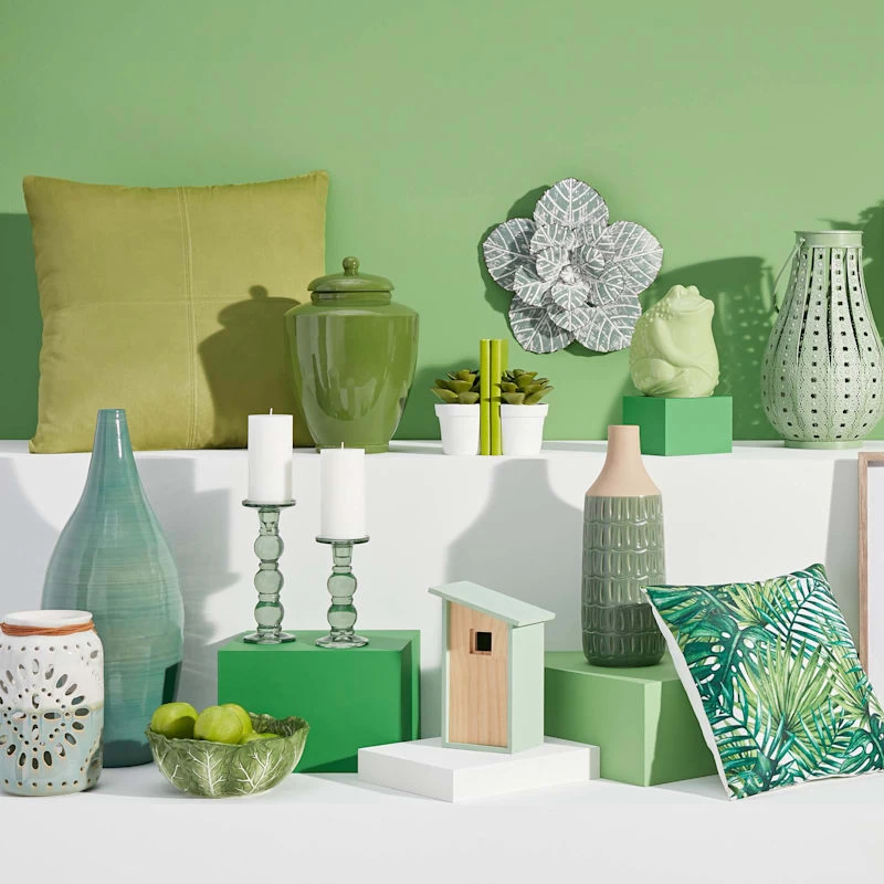 Embossed Green Metal Flower Wall Decor, 14" 5 Embossed Green Metal Flower Wall Decor, 14" - Image 3