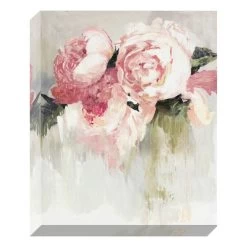 Embossed Peonies Canvas Wall Art, 16x20