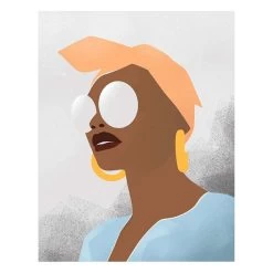 Fashion Girl With Glasses Canvas Wall Art, 22x28