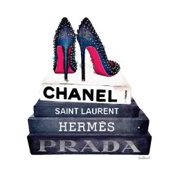 Fashion Heel Bookstack Canvas Wall Art, 18x24