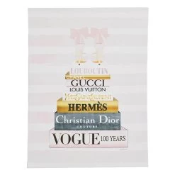 Fashion Heels Bookstack With Foil Canvas Wall Art, 12x16