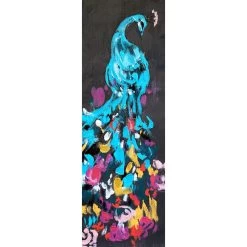 Floral Peacock Embellished Canvas Wall Art, 12x26