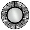 Found & Fable Black Bamboo Round Wall Mirror, 35"