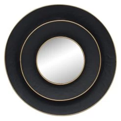 Found & Fable Black Framed Round Wall Mirror, 27"