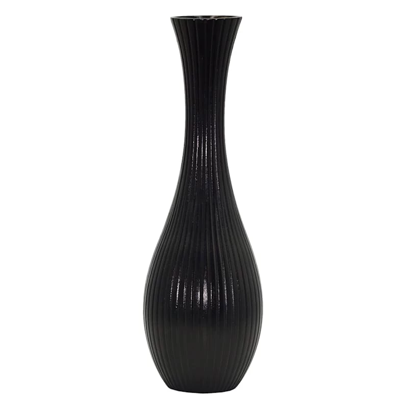 Found & Fable Black Wooden Vase, 18" 3 Found & Fable Black Wooden Vase, 18"