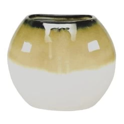 Found & Fable Brown Reactive Glaze Ceramic Vase, 7"