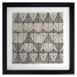 Found & Fable Glass Framed Embroidered Wall Art, 19"