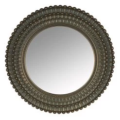 Found & Fable Gold Scalloped Framed Round Wall Mirror, 22"