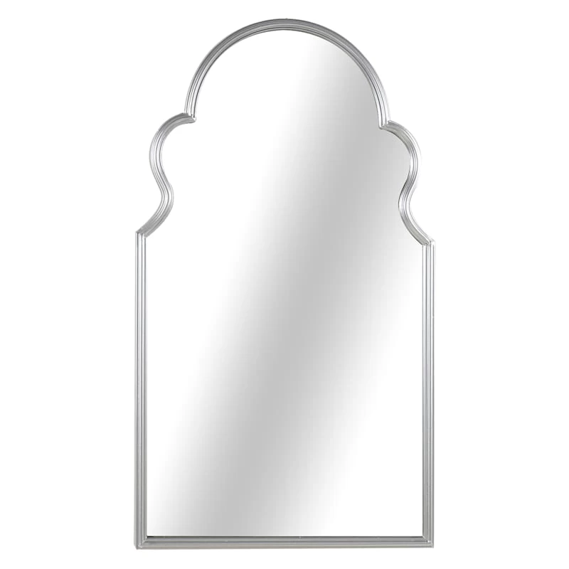 Found & Fable Silver Ornate Wall Mirror, 20x36 3 Found & Fable Silver Ornate Wall Mirror, 20x36