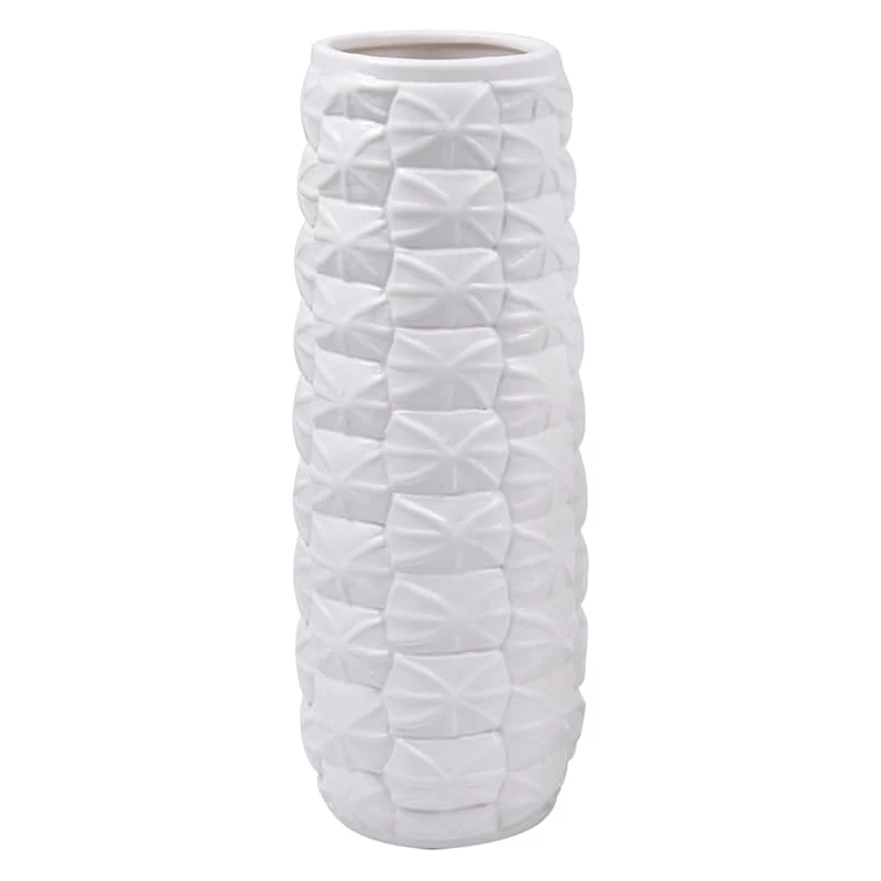 Found & Fable White Origami Design Ceramic Vase, 10.5" 3 Found & Fable White Origami Design Ceramic Vase, 10.5"