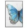 Framed Blue Butterfly Textured Canvas Wall Art, 24x36 -Home Decor Shop framed blue butterfly textured canvas wall art 24x36 1