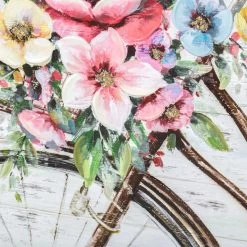 Framed Floral Bicycle Textured Canvas Wall Art, 20x30 -Home Decor Shop framed floral bicycle textured canvas wall art 20x30 3