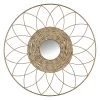 Framed Flower Weaved Round Wall Mirror, 24" -Home Decor Shop framed flower weaved round wall mirror 24