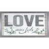 Framed Love Never Fails Wall Art, 12x24 -Home Decor Shop framed love never fails wall art 12x24 1