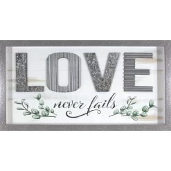 Framed Love Never Fails Wall Art, 12x24