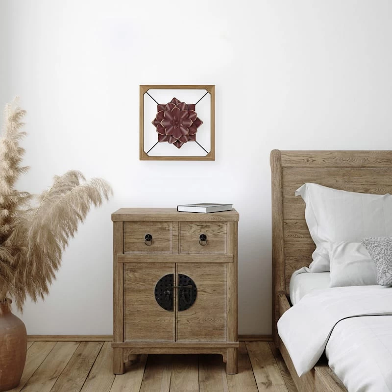 Framed Metal Flower Wall Decor, 16" 4 Framed Metal Flower Wall Decor, 16" - Image 2