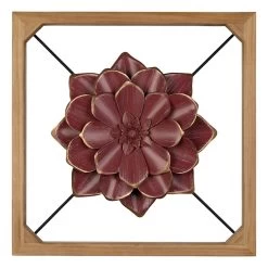 Framed Metal Flower Wall Decor, 16"