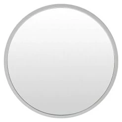 Framed Round Thin Wall Mirror, 15"
