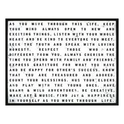 Framed Sentiment Words Wall Art, 28x22