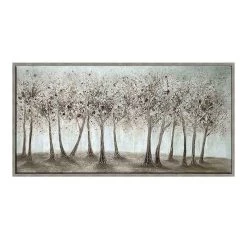 Framed Silver Trees Enhanced Canvas Wall Art, 28x56