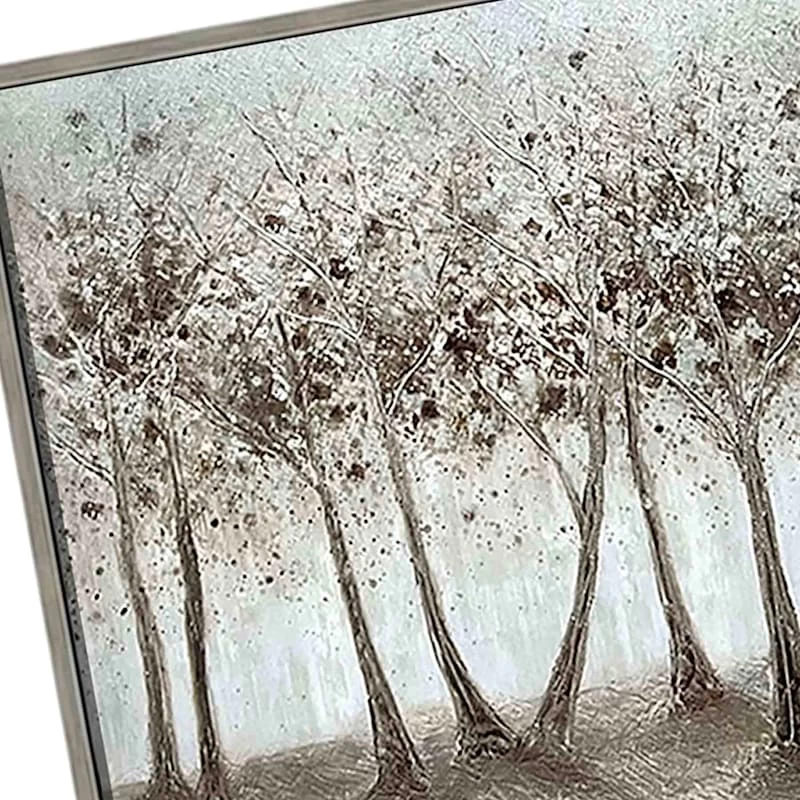 Framed Silver Trees Enhanced Canvas Wall Art, 28x56 4 Framed Silver Trees Enhanced Canvas Wall Art, 28x56 - Image 2