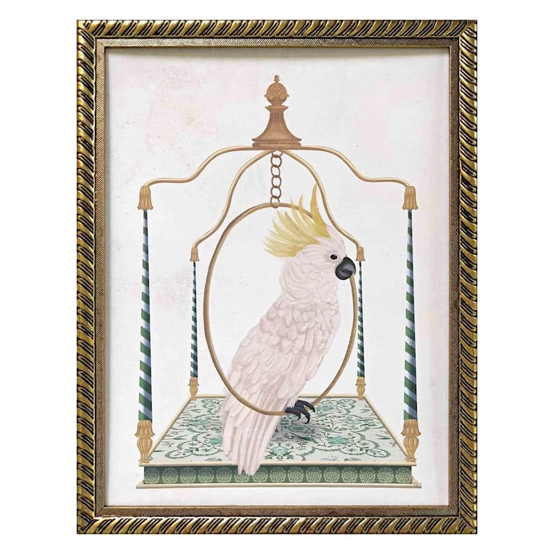 Glass Framed Cockatoo Print Wall Art, 13x17 3 Glass Framed Cockatoo Print Wall Art, 13x17
