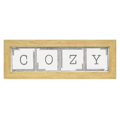 Glass Framed Cozy Tile Wall Art, 5.5x20