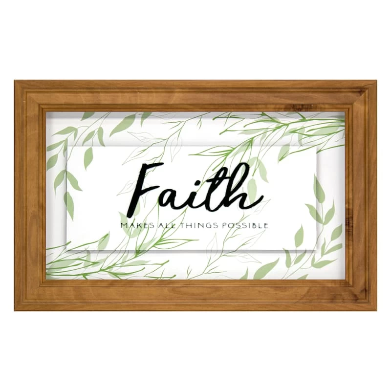 Glass Framed Faith Makes All Things Possible Wall Art, 7x12 3 Glass Framed Faith Makes All Things Possible Wall Art, 7x12