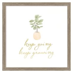 Glass Framed Keep Growing Keep Going Wall Art, 13"