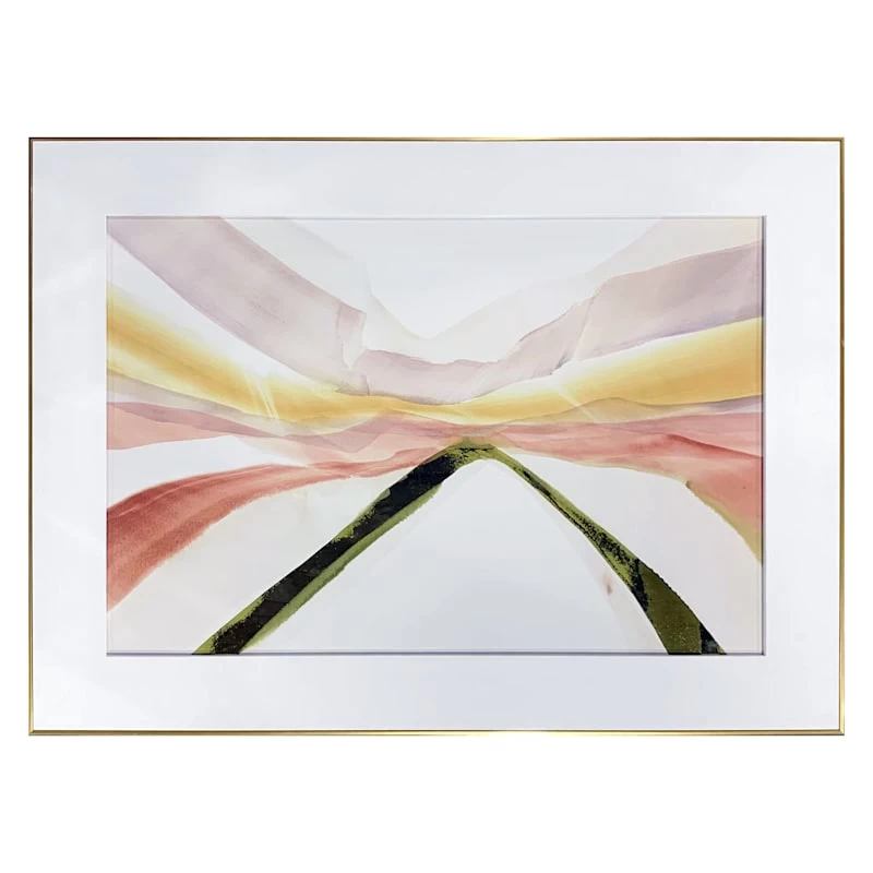 Glass Framed Ribbon Landscape Print Wall Art, 44x32 3 Glass Framed Ribbon Landscape Print Wall Art, 44x32