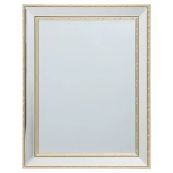 Gold Bamboo Trimmed Beveled Wall Mirror, 22x28