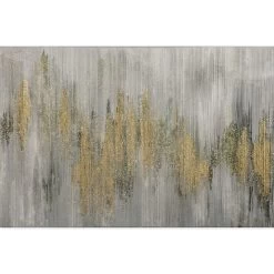 Gold Glittered Abstract Canvas Wall Art, 36x24