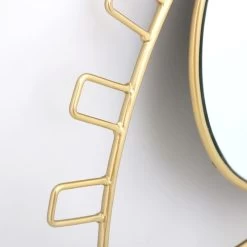 Gold Metal Eye Shaped Wall Mirror, 16x9.5 -Home Decor Shop gold metal eye shaped wall mirror 16x9.5 3