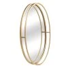Gold Metal Oval Wall Mirror, 20x30 -Home Decor Shop gold metal oval wall mirror 20x30 1