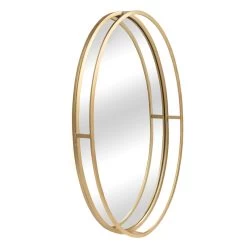 Gold Metal Oval Wall Mirror, 20x30