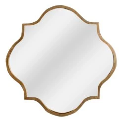 Gold Metal Quatrefoil Wall Mirror, 20"